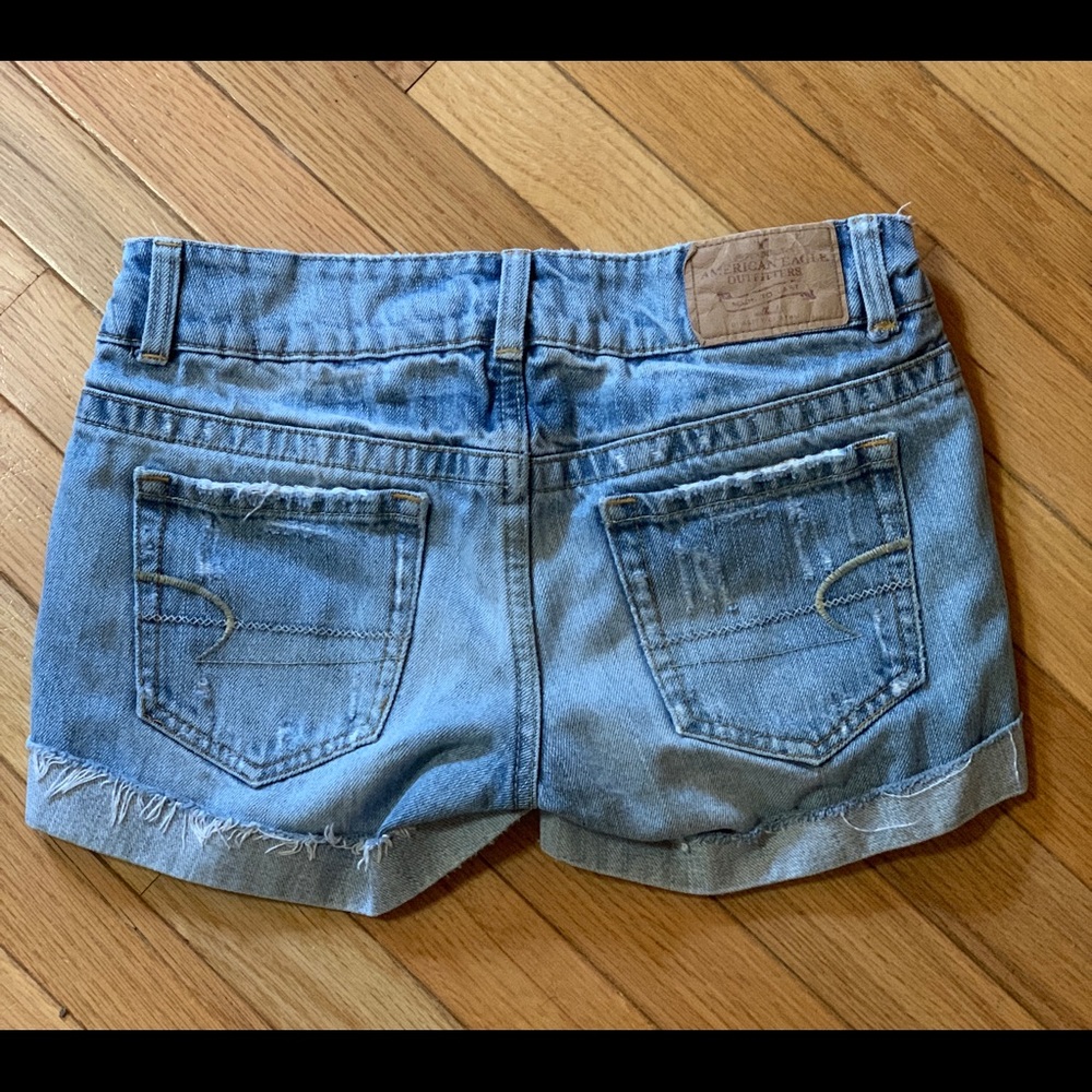 Vtg American Eagle AE Jean Shorts Sz 2 - Picture 2 of 9